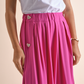 Pantaloni palazzo in viscosa con bottoni a cuore