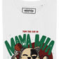 T-shirt unisex in cotone biologico con stampa gatto e spaghetti