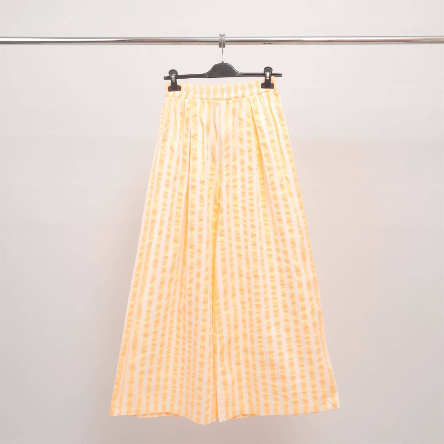 Pantaloni palazzo a righe verticali in cotone stretch