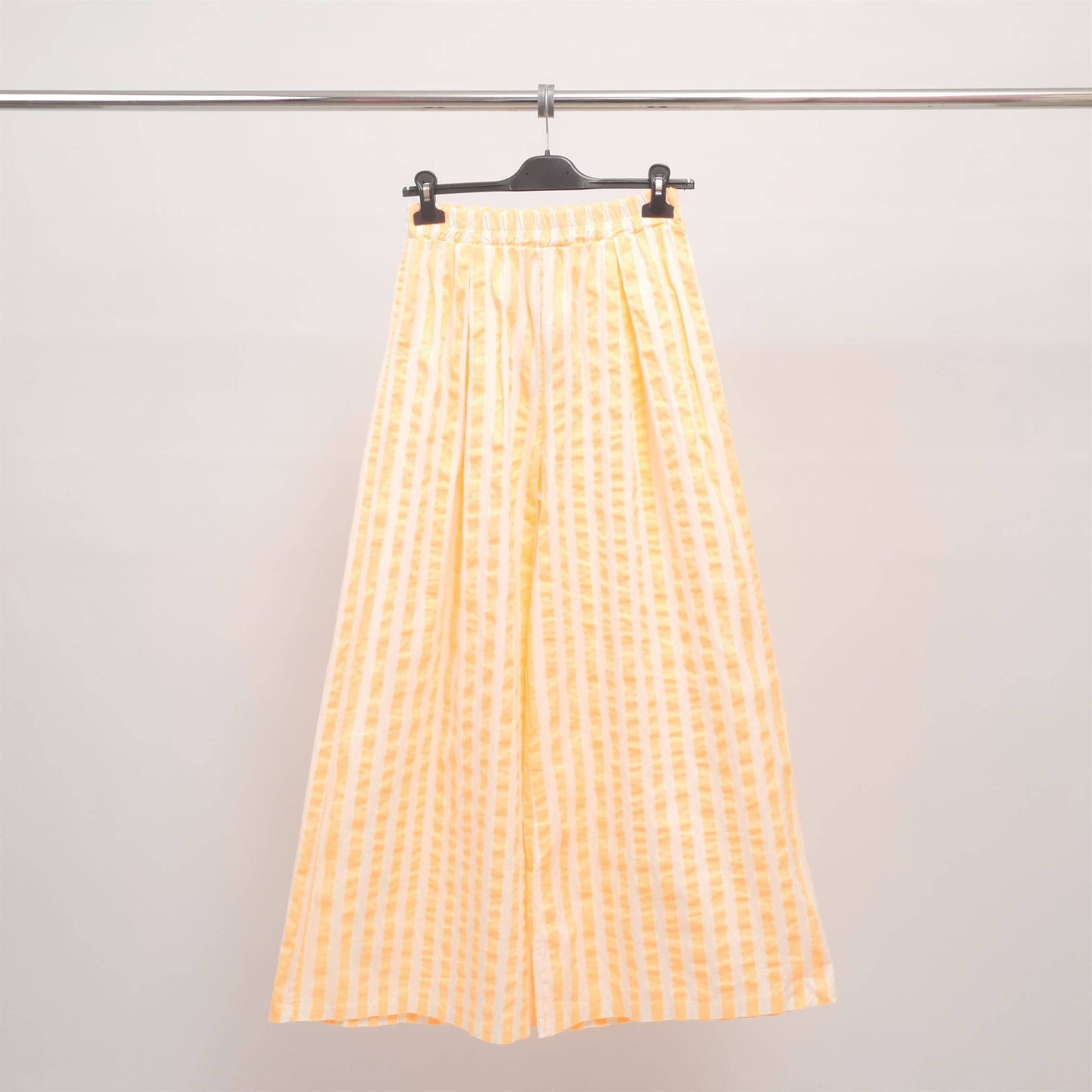 Pantaloni palazzo a righe verticali in cotone stretch