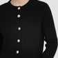 Cardigan nero in maglia con bottoni dorati