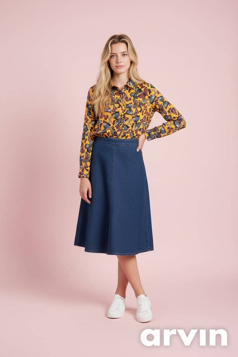 Camicia Atene con stampa farfalle