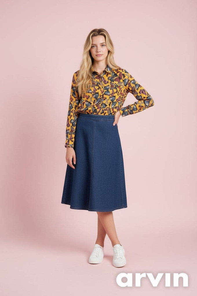 Camicia Atene con stampa farfalle