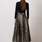Gonna in gabardine con stampa leopardata