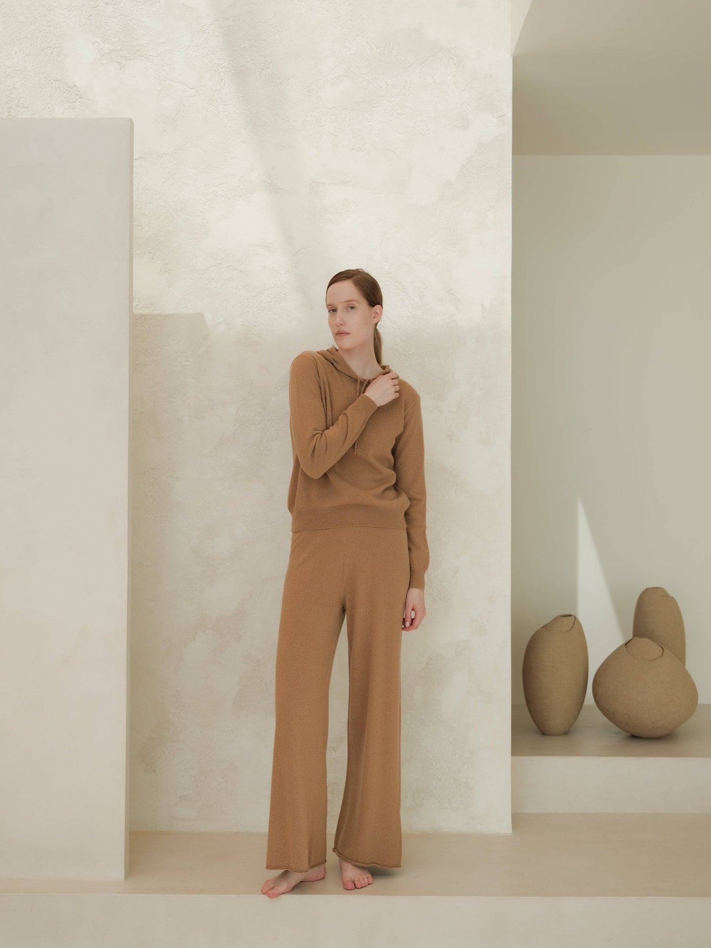 Felpa con cappuccio in maglia Cashmere Mix