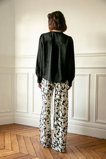Pantaloni a palazzo Petunia con stampa floreale
