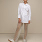 Camicia lunga bianca in cotone da donna