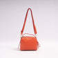 Borsa a tracolla in pelle granulata con borchie