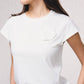 T-shirt aderente con applicazione floreale
