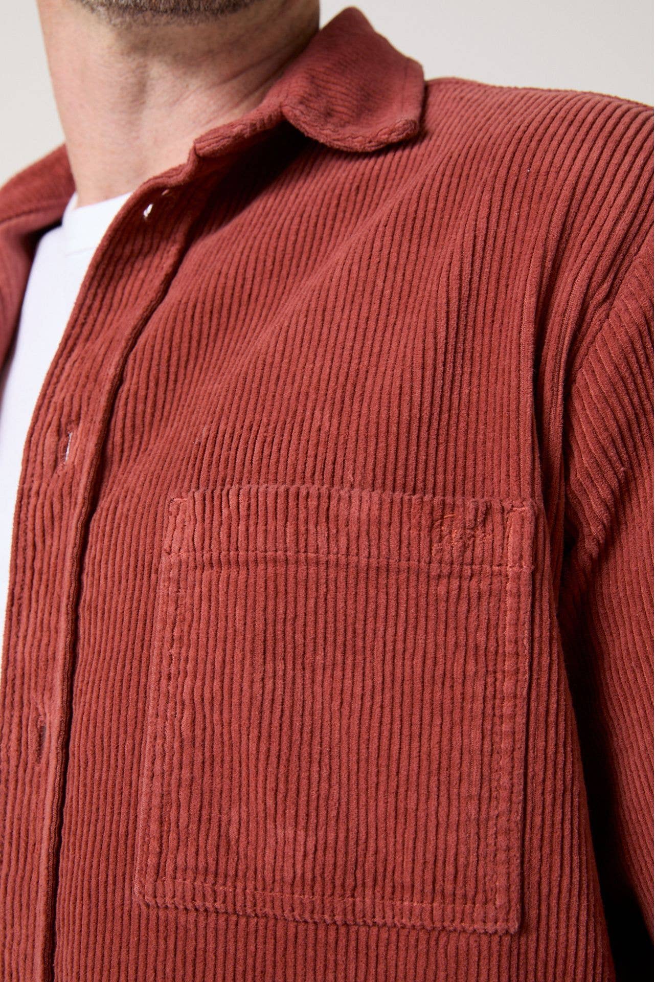 Sopracamicia in velluto a coste Chicago ruggine
