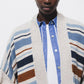 Cardigan a righe con maniche a palloncino