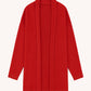 Cardigan oversize in maglia con tasche rosso