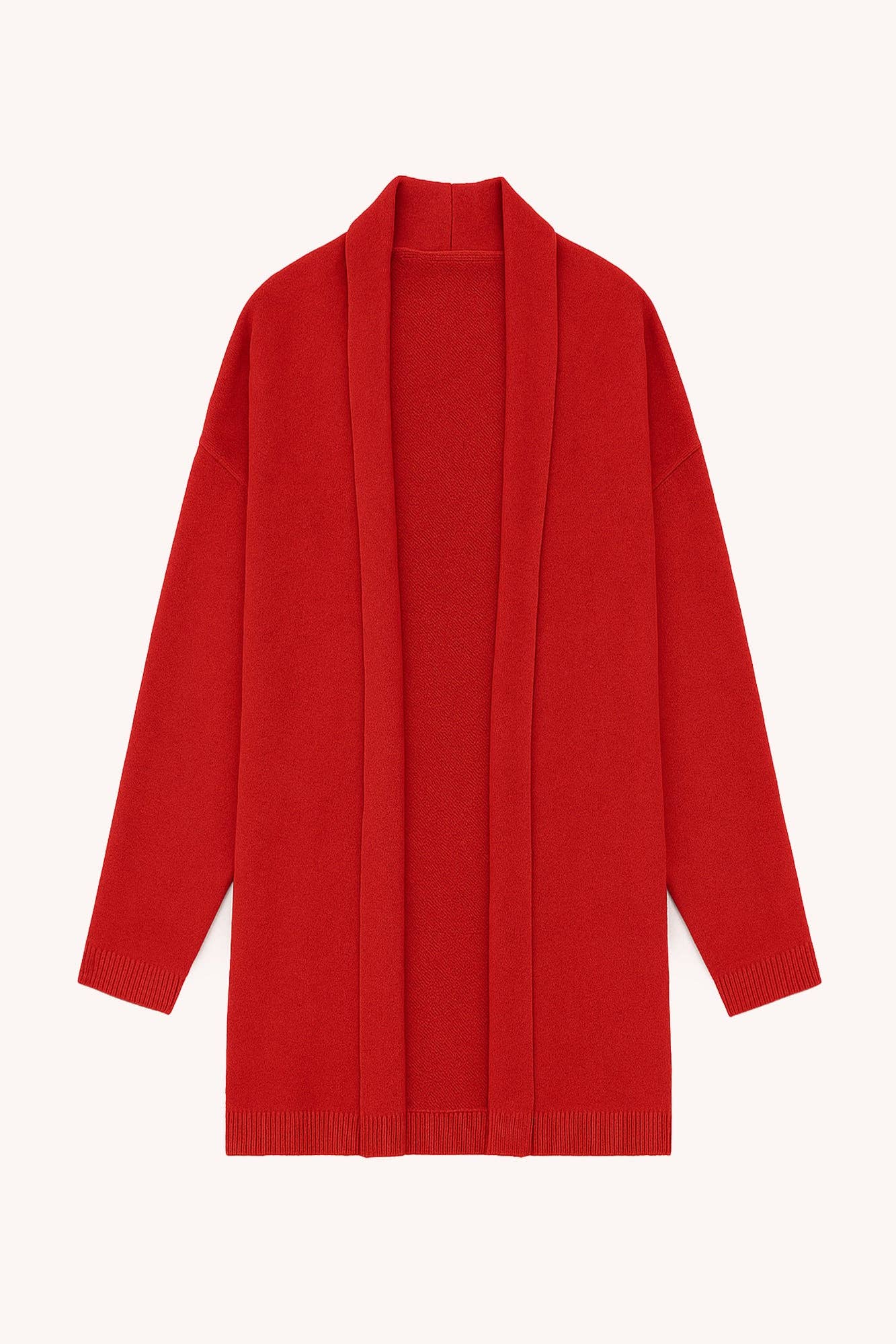 Cardigan oversize in maglia con tasche rosso