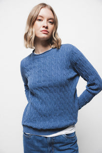 Maglione a maglia strutturata con trecce