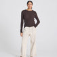 Top a Maniche Lunghe Freja in Cotone Bio a Coste