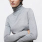 Maglione a collo alto in maglia rasata
