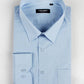 Camicia azzurro cielo plus size con collo francese