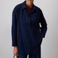 Camicia oversize blu navy a vestibilità comoda