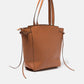 Borsa shopper in pelle sintetica con doppi manici e tracolla