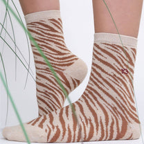 Calze Zebra in cotone pettinato beige