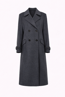 Cappotto lungo doppiopetto elegante con revers