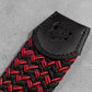 Cintura elastica intrecciata rosso e nero con fibbia