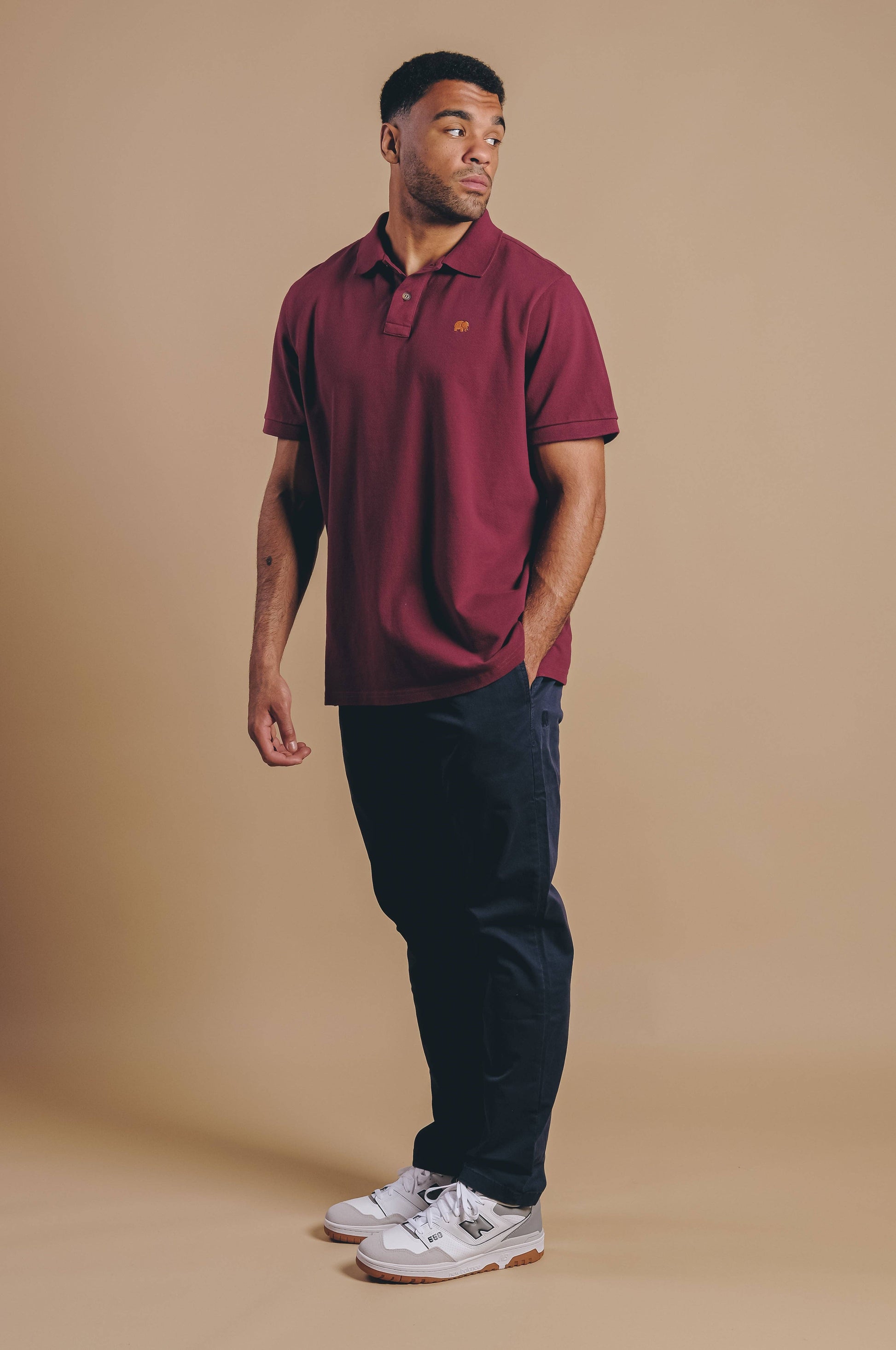 Polo Essential in Cotone Biologico Bordeaux