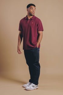 Polo Essential in Cotone Biologico Bordeaux