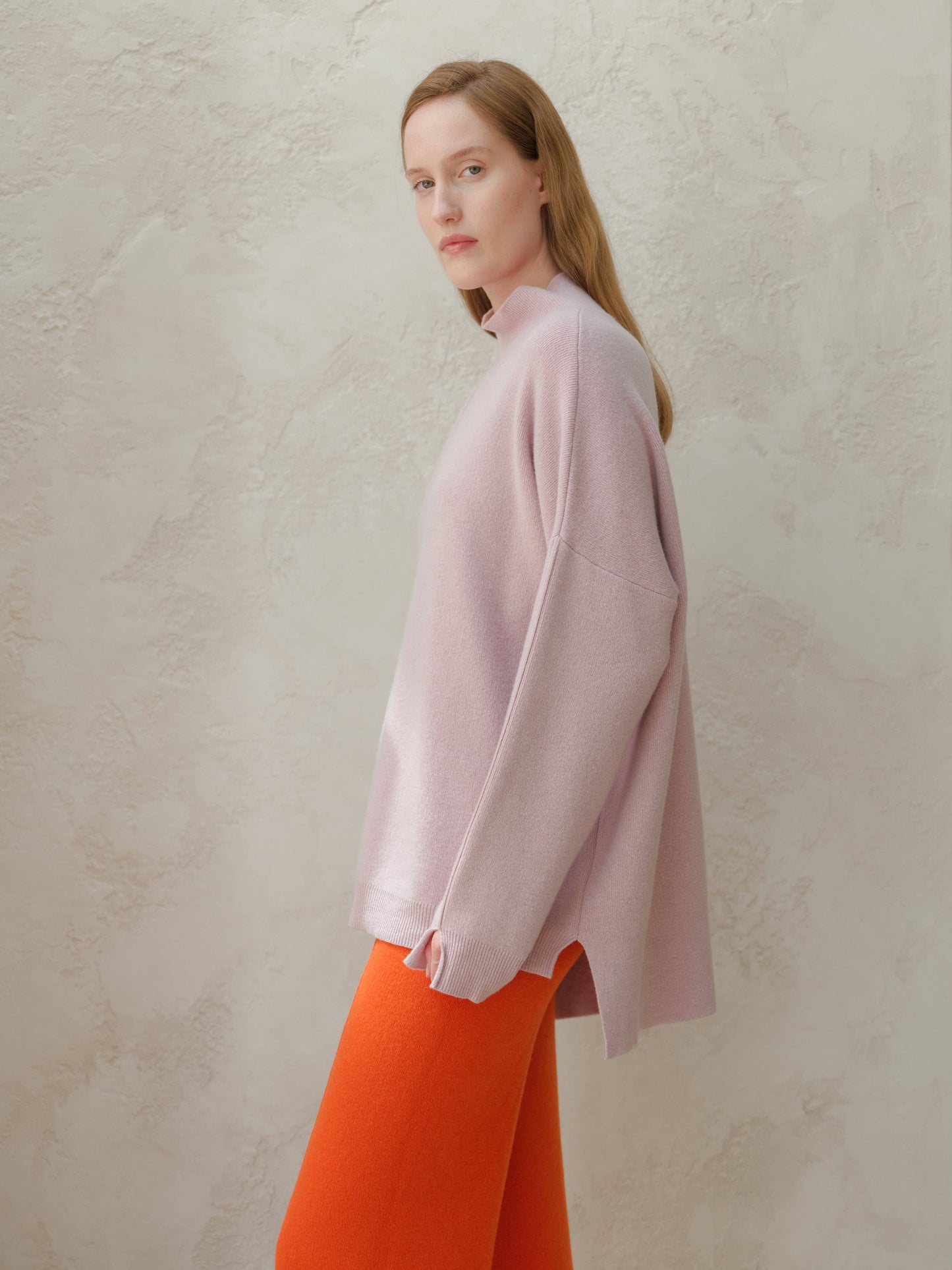 Maglione dolcevita ampio in misto cashmere