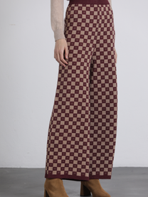 Pantaloni in maglia a quadri