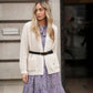 Cappotto cardigan in maglia strutturata con cintura