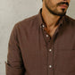 Camicia in flanella marrone Populus