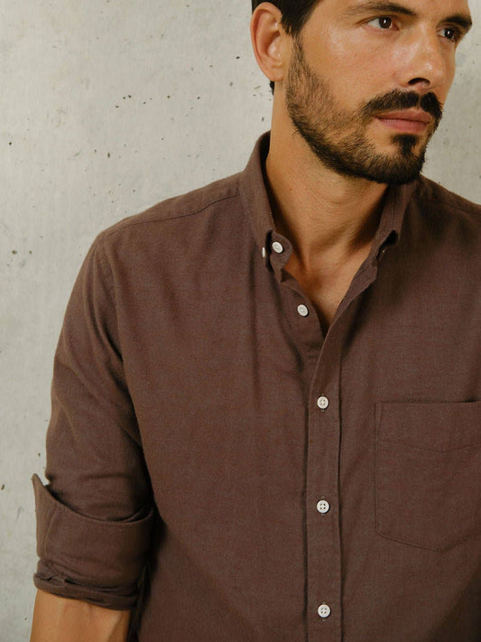 Camicia in flanella marrone Populus