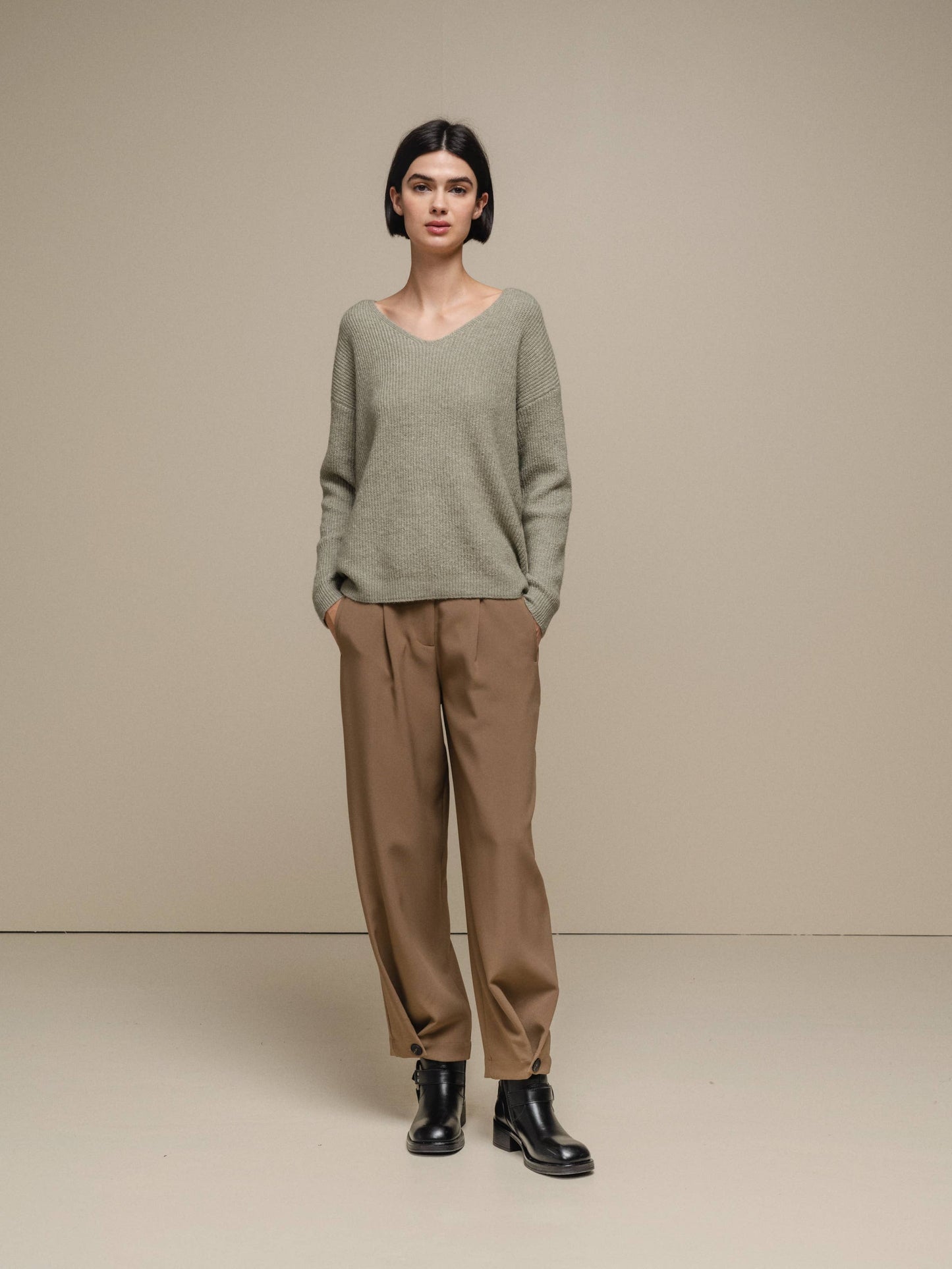 Maglione in maglia con scollo a V