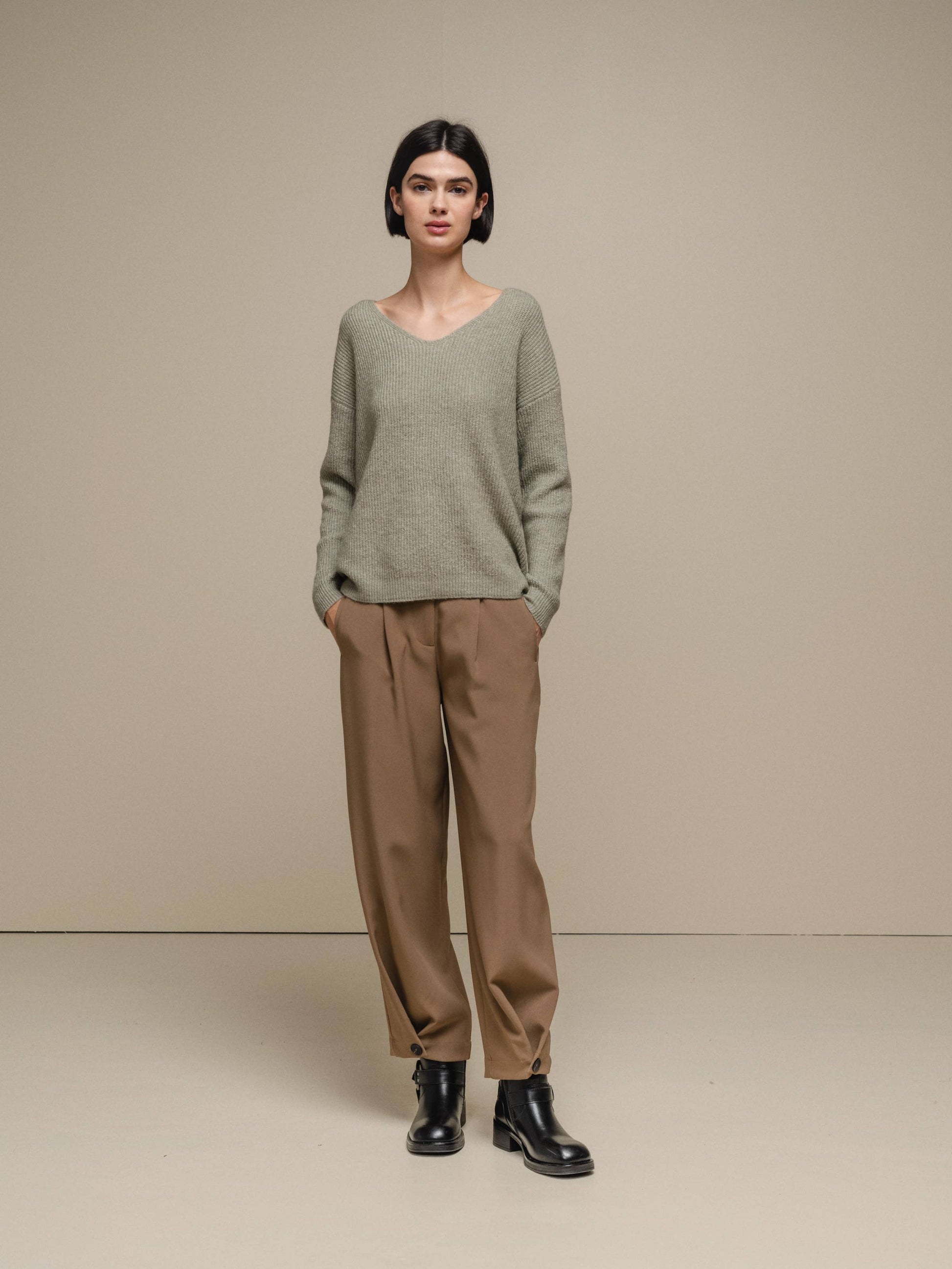 Maglione in maglia con scollo a V