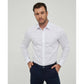 Camicia bianca slim fit con polsini da moschettiere