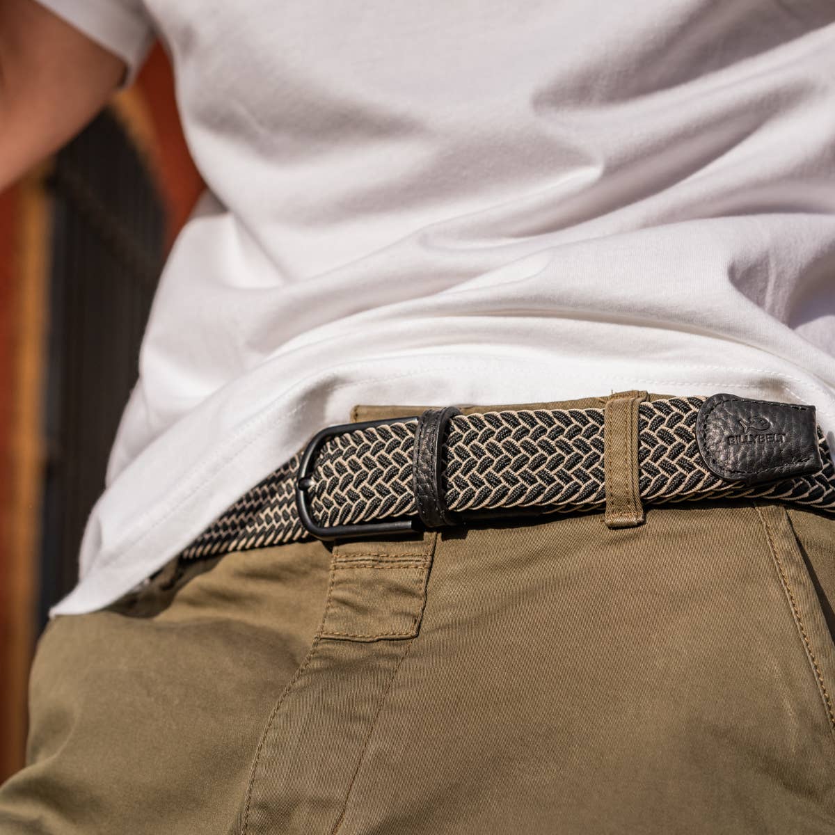 Cintura intrecciata elastica grigio scuro