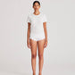 T-shirt Chrisstine in cotone biologico pointelle bianca