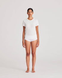 T-shirt Chrisstine in cotone biologico pointelle bianca