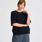 Maglione in lana d’agnello biologica a maniche corte Blu Notte