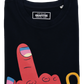 T-shirt unisex nera con stampa illustrata