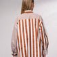 Tunica a righe in cotone con colletto a camicia