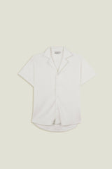Camicia waffle bianca in cotone