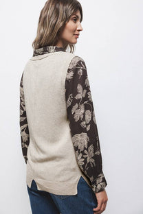 Gilet in Maglia Rasata con Scollo a V
