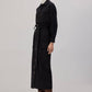 Abito chemisier cargo lungo nero in cotone