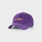 Cappellino in velluto viola con logo ricamato