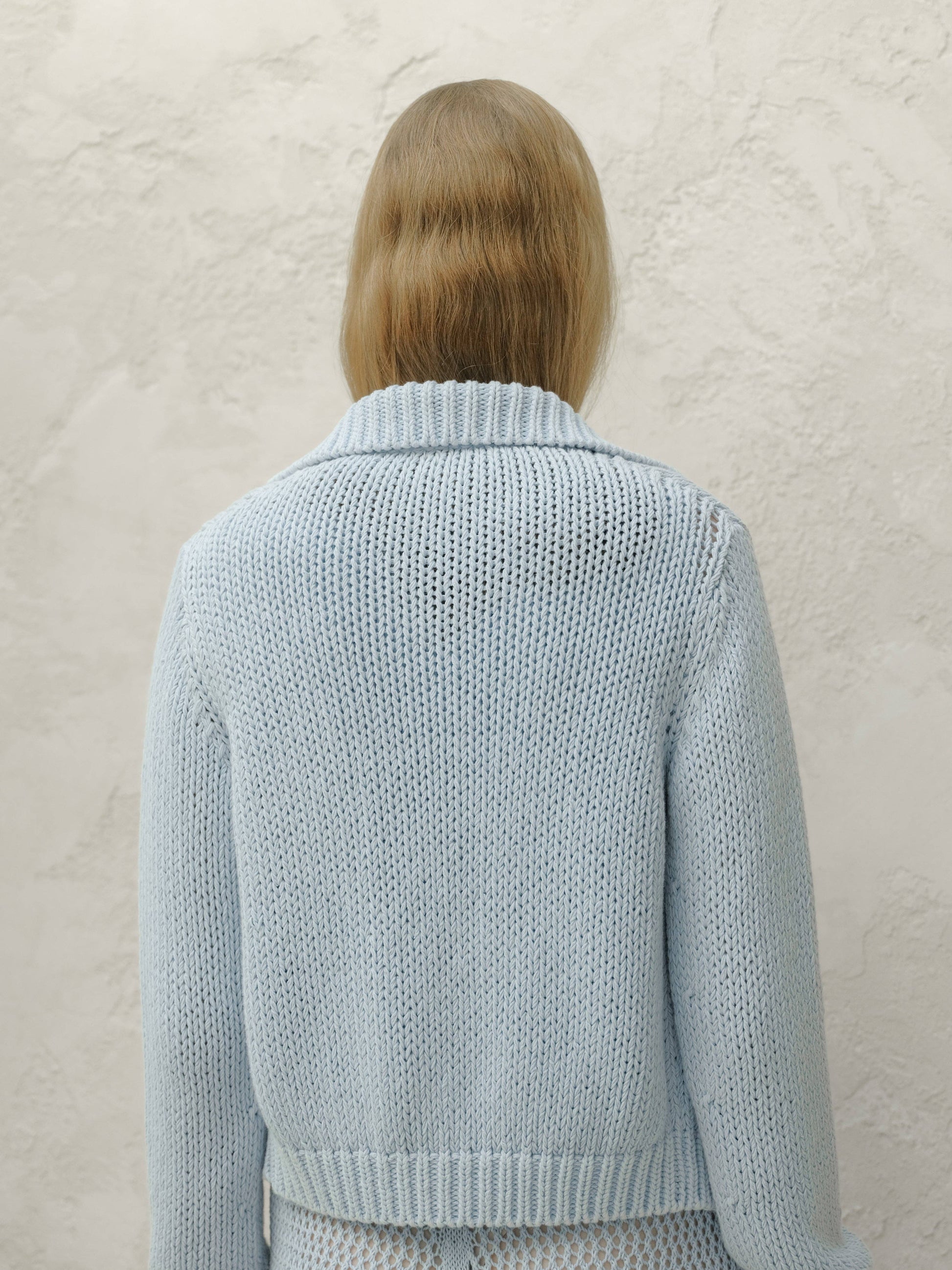 Giacca cardigan in maglia con colletto e bottoni