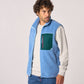 Gilet sherpa unisex con zip blu
