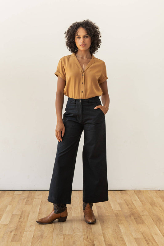 Camicia Innes a maniche corte color oro