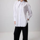 Camicia oversize in misto cotone con colletto a punta
